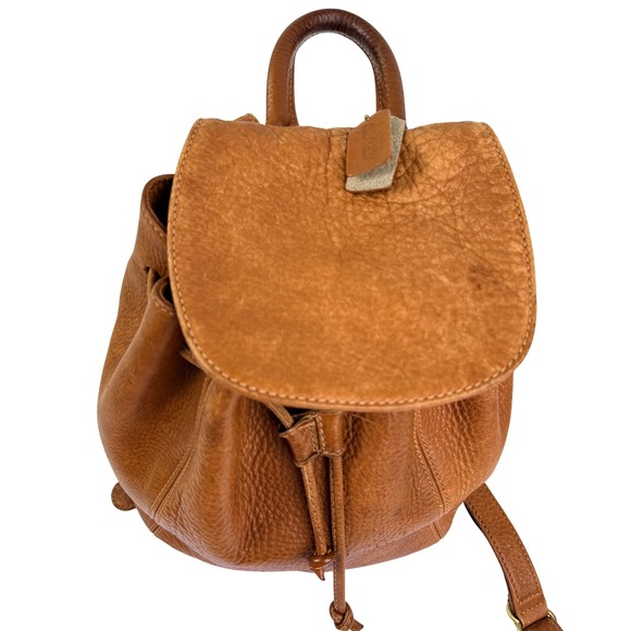 VTG Coach Sonoma Backpack 4911 Cognac Pebbled Leather Made in‎ Italy Drawstring main image 6